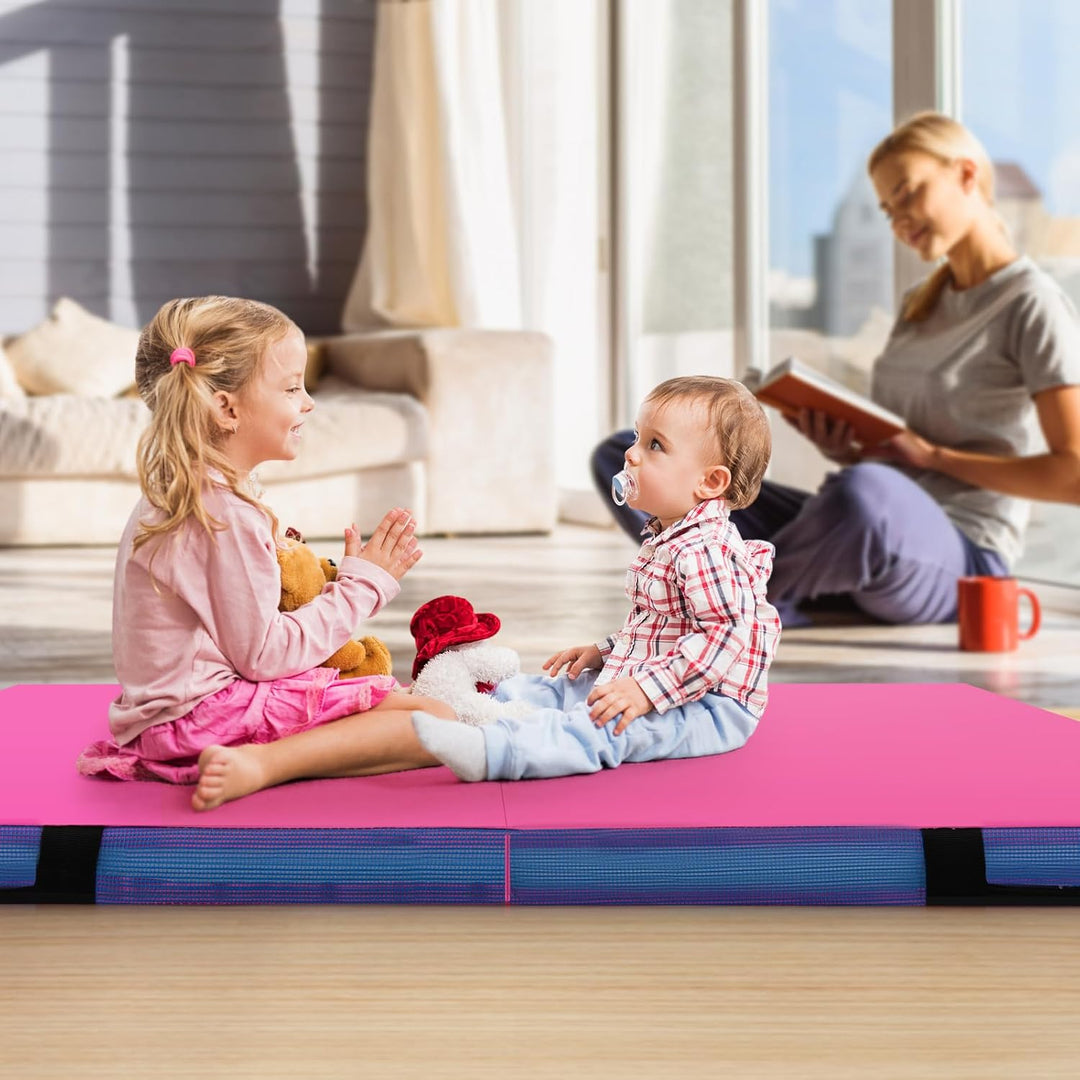 COSTWAY Turnmatte klappbar, 122 x 122 x 10 cm Weichbodenmatte, Gymnastikmatte faltbar & tragbar, qua