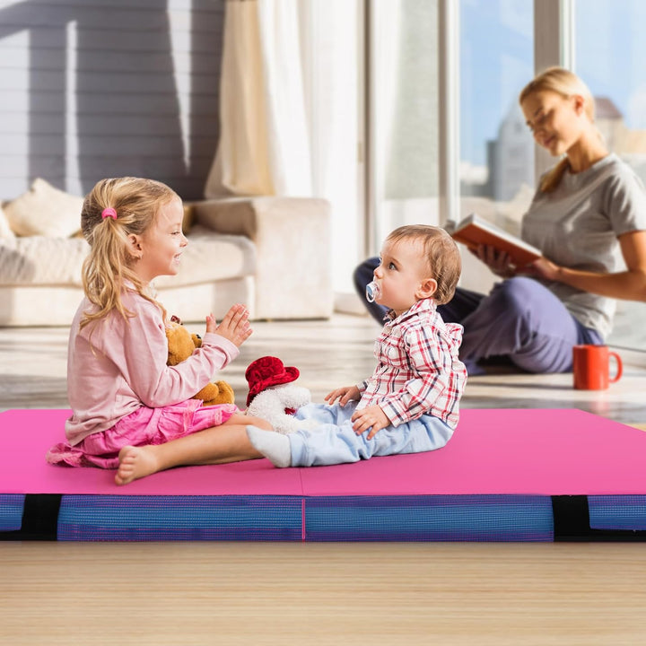 COSTWAY Turnmatte klappbar, 122 x 122 x 10 cm Weichbodenmatte, Gymnastikmatte faltbar & tragbar, qua
