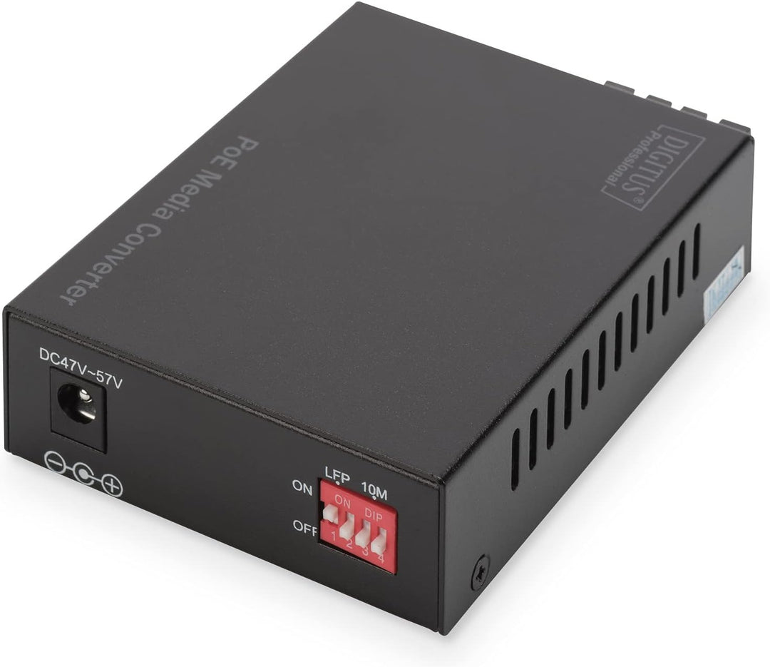 DIGITUS Medienkonverter - SM - Gbit Ethernet - RJ45 / SC - 1310nm Wellenlänge - Bis 20km - Mit PoE-I