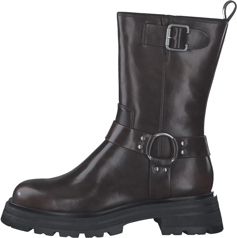 Tamaris Damen Biker Boots, Frauen Stiefeletten 37 EU Braun Mahogany, 37 EU Braun Mahogany