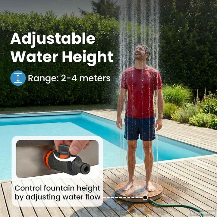 vidaXL Garten Boden Dusche WPC und Edelstahl 201 Braun, mit Fusstaster, 4 m Wasserhöheneinstellung,