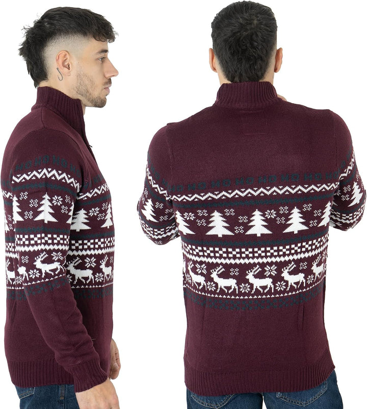 NOROZE Herren Weihnachten Pullover Neuheit Faire Insel Jumper Grobstrick Pulli für Frauen Unisex M B
