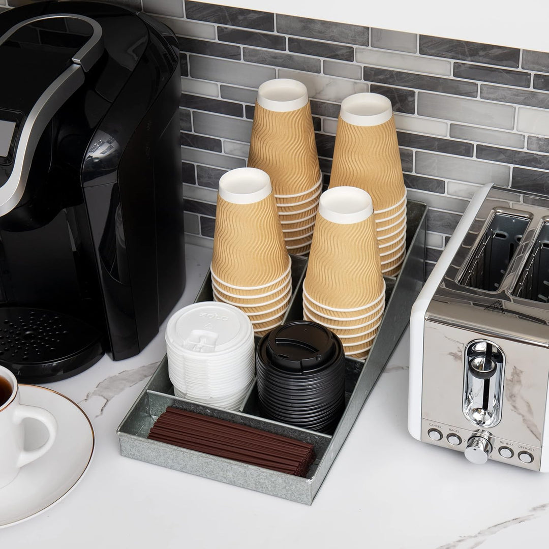 Mind Reader Kaffee-Gewürz-Organizer mit 7 Fächern, 1 Stück, silberfarben, Silber
