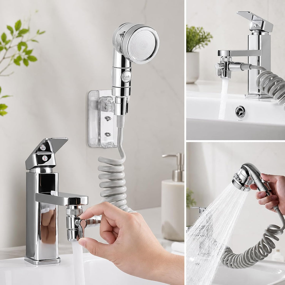 Handbrause für Waschbecken mit Schlauch | Duschkopf, Wasserstopp