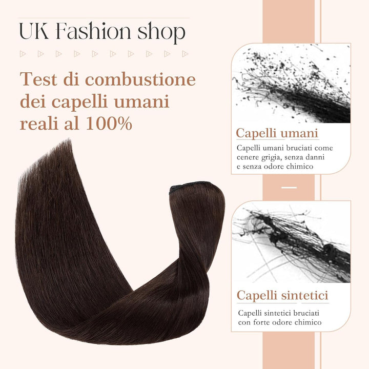 Extensions Echthaar Clip In Haarverlängerungen 100% Remy Echthaar Dünn 8 Tressen 18 Clips Glatt 35cm