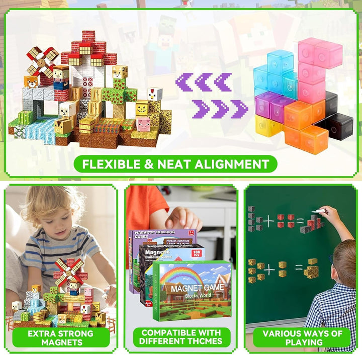 Magnetische Bausteine, Magnetbausteine Magnetspielzeug, 150 Teile Kreative Kinderspiele Kinderspielz