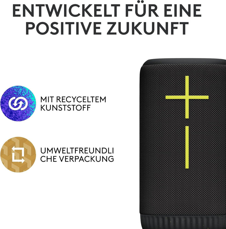 ULTIMATE EARS EVERBOOM kabelloser mobiler Bluetooth-Lautsprecher, satte Bässe, immersiver 360-Grad-S
