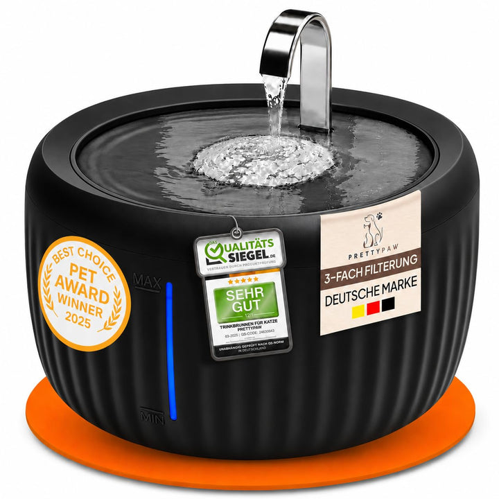 Katzenbrunnen - Super leiser, BPA-freier 3L Trinkbrunnen für Katze mit LED und Aktivkohlefilter - Le