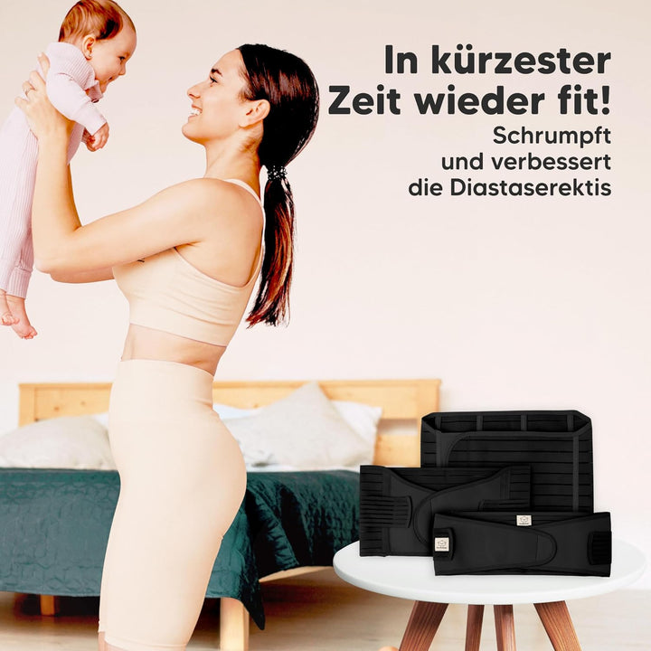 3 in 1 Postpartum Gürtel für Damen - Bauchgurt nach Geburt Kaiserschnitt - Rückbildungsgürtel nach G