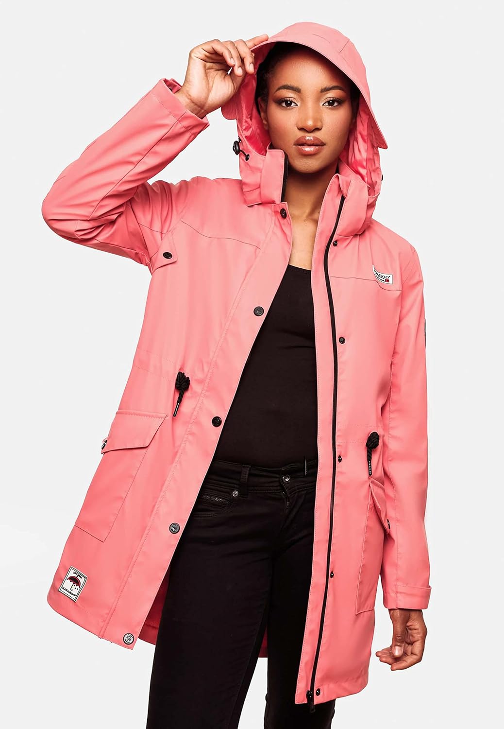 Navahoo Damen wasserdichter gefütterter Regenmantel Deike S Rose Coral, S Rose Coral