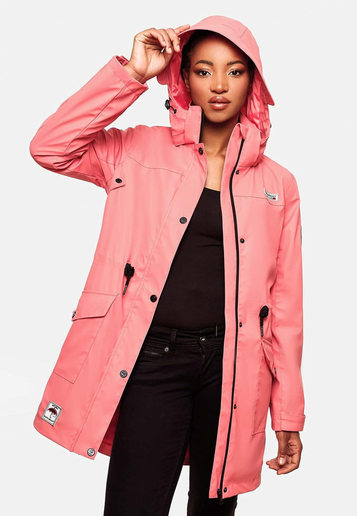 Navahoo Damen wasserdichter gefütterter Regenmantel Deike S Rose Coral, S Rose Coral