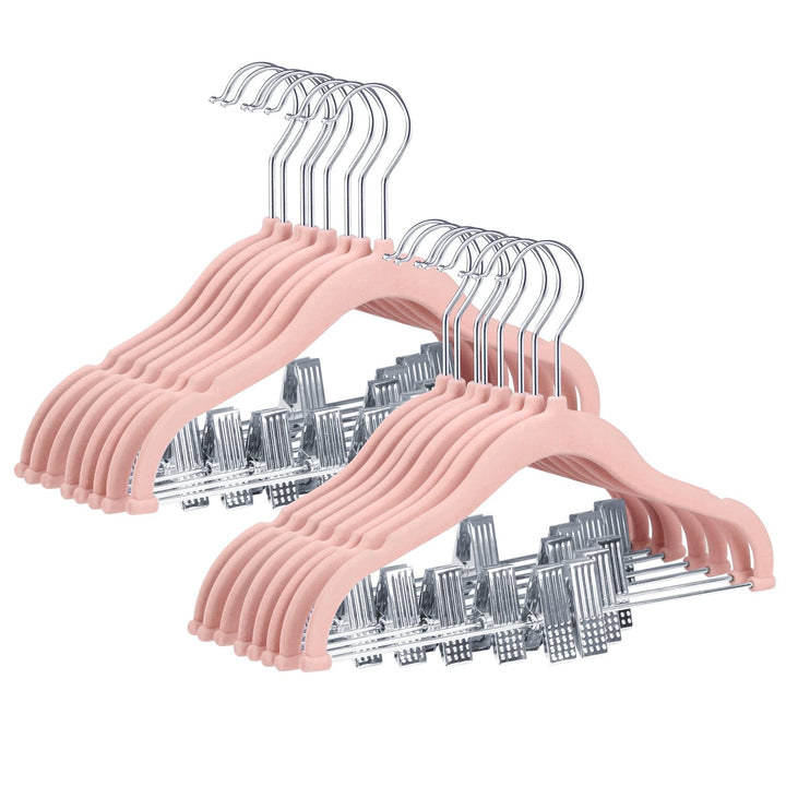 Stormix Baby Kleiderbügel, 24er-Pack Hosenbügel mit Clips, 30 cm rutschfeste Kleiderbügel, Robuste K
