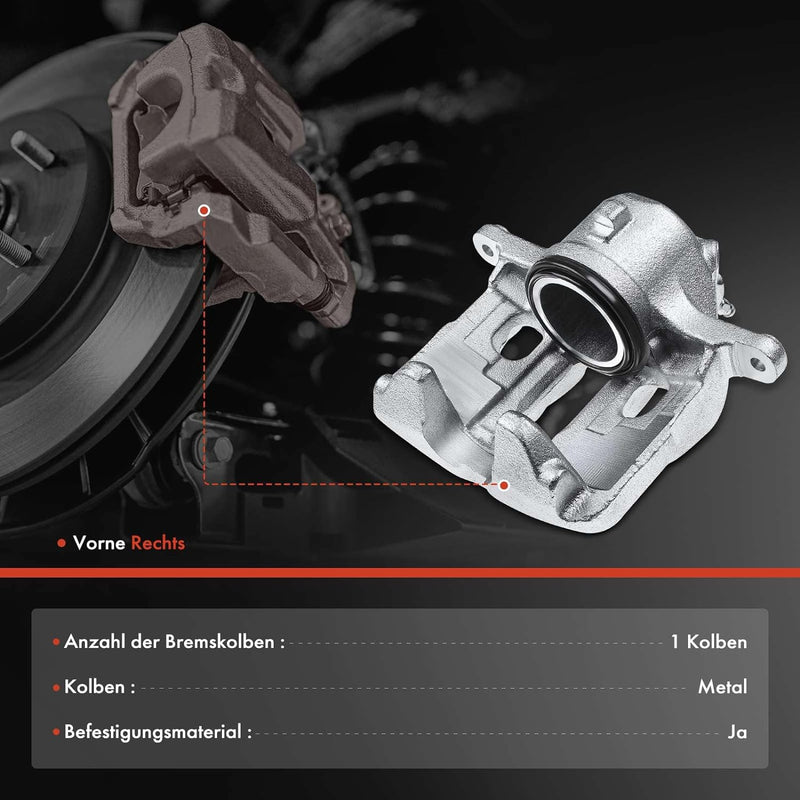 Frankberg Bremssattel Bremszange Vorne Rechts Kompatibel mit Evasion 22 U6 1994-2002 Jumpy U6U 1995-