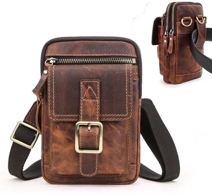 CONTACTS Echtes Leder Herren Kleine Messenger Taillentasche Gürteltasche Telefon Brieftasche Geldbör