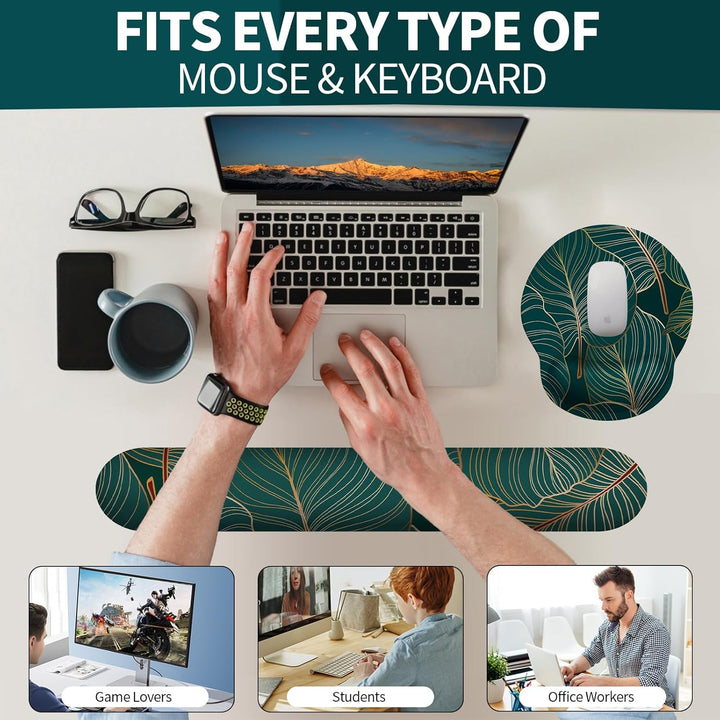 Mauspad mit Gelkissen,Mousepad mit Handauflage Ergonomisches, Bequemes Computer-Handballenauflage Ma