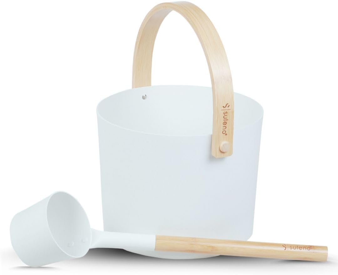 SULENO - Sauna Set KJELL | 2-teilig - Saunakübel, Saunakelle, Saunazubehör, Saunazubehörset, Aufguss