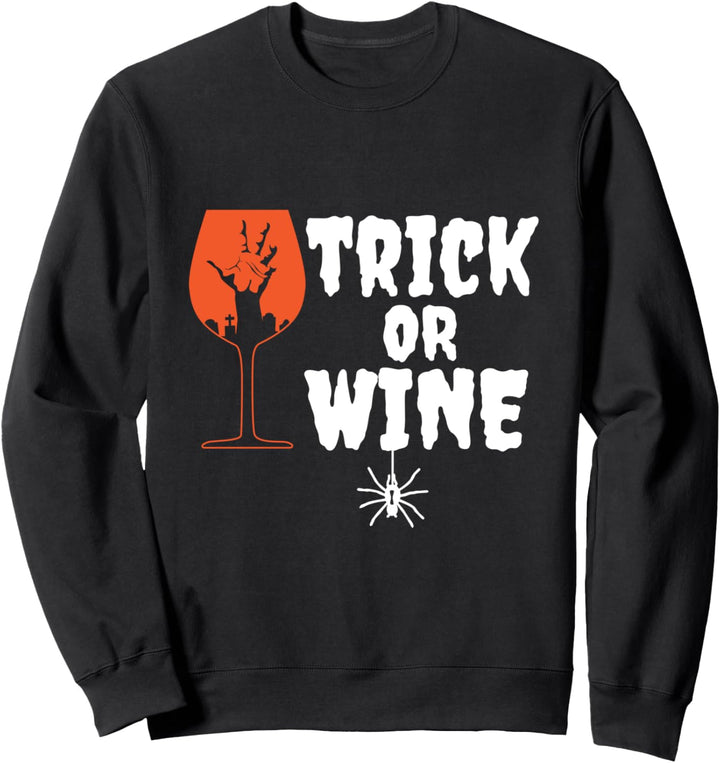 Trick Or Wine Spooky Halloween Party Sweatshirt