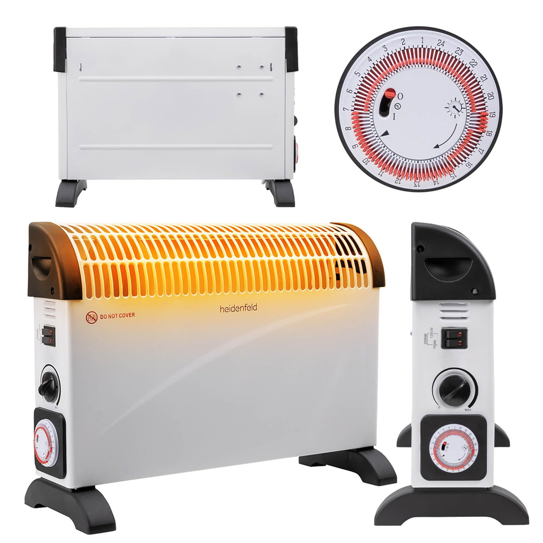 Heidenfeld elektrische Konvektorheizung HL200 | 3 Jahre Garantie - 2000 Watt - Konvektor - Thermosta