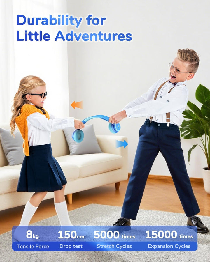 iiClever Noise Cancelling Bluetooth Kopfhörer Kinder, 60 Spielzeit, Sichere Lautstärke 80 dBA, Typ-C
