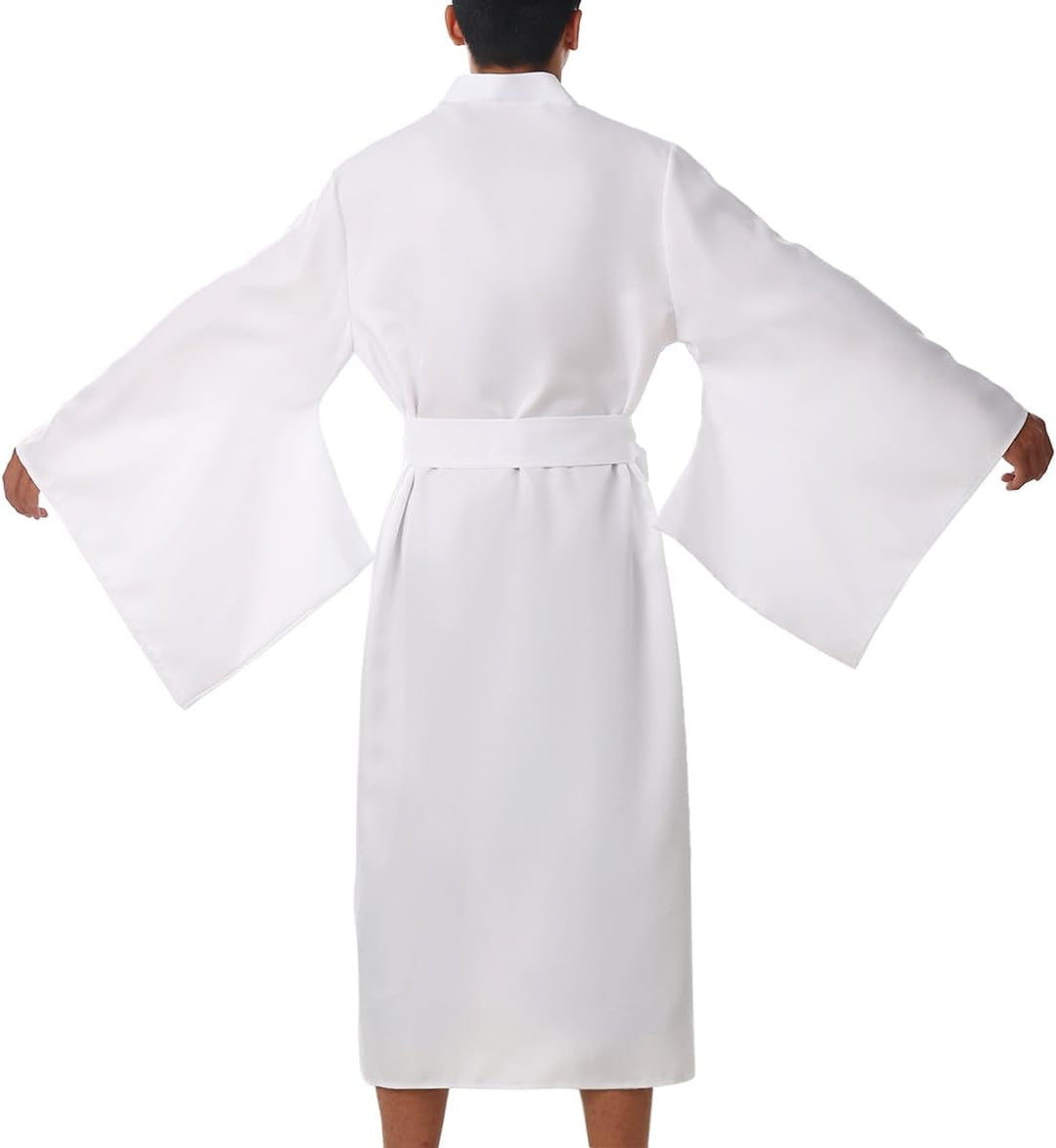 COSDREAMER Japanisches Yukata-Kimono-Kostüm für Herren, Kimono-Kostüm M Weiss, M Weiss