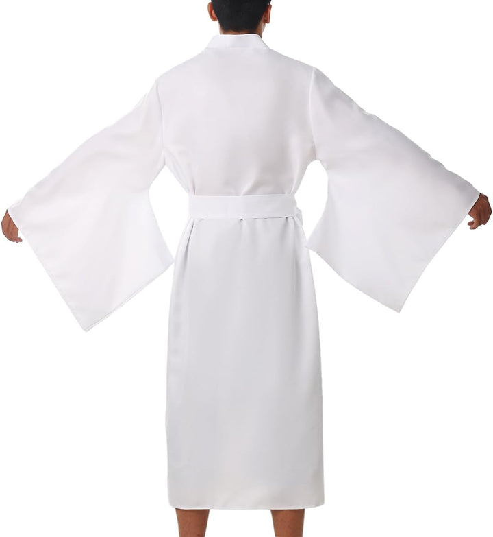 COSDREAMER Japanisches Yukata-Kimono-Kostüm für Herren, Kimono-Kostüm M Weiss, M Weiss