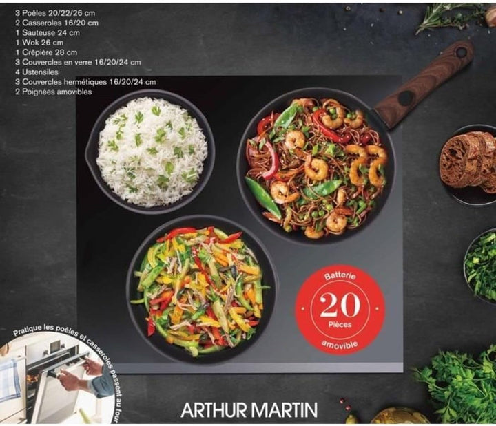 Arthur Martin Kochgeschirr-Set, 20-teilig