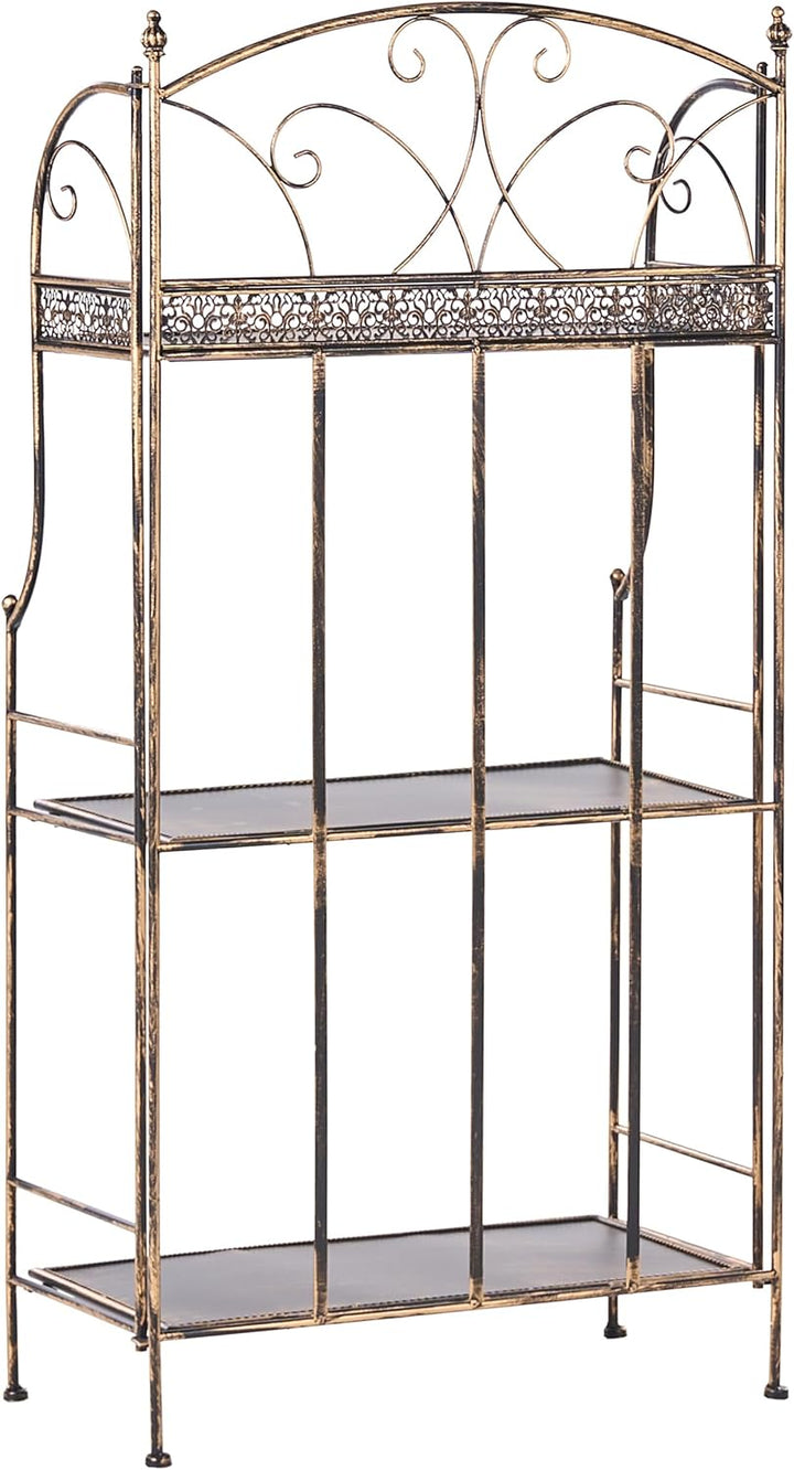 Beliani Gartenregal aus Metall Freistehende Regale für den Innenbereich Badezimmer Regale Schwarz Vi