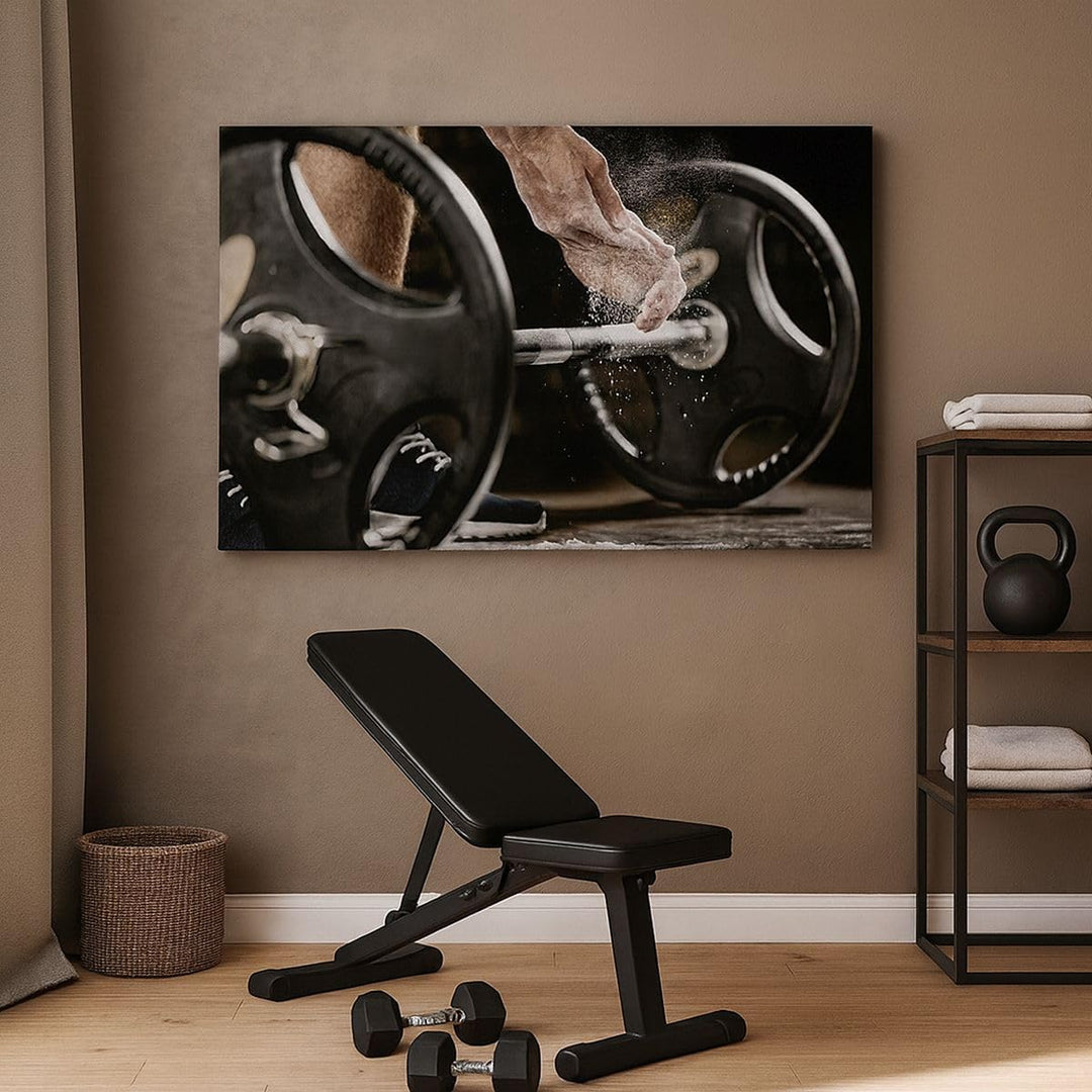 Bilder auf Leinwand 100x70cm Leinwandbild Sport athlet anheben fitness Gross Wanddeko Bild Schlafzim