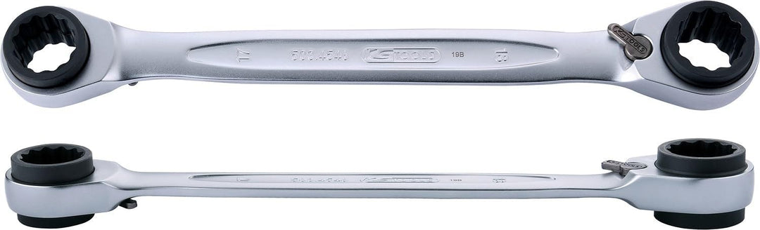 KS Tools 503.4540 4 in 1 GEARplus umschaltbar Doppel-Ratschenringschlüssel-Satz, 3-tlg