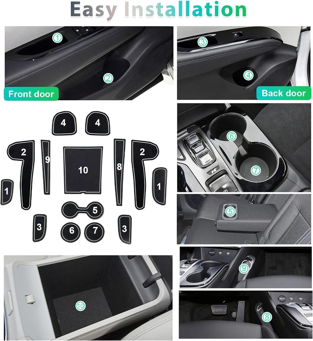 GAFAT Hyunda-i Tucson NX4 2021-2024 2025 (Elektronische Automatik) Antirutschmatten, Tucson 2023 Gum