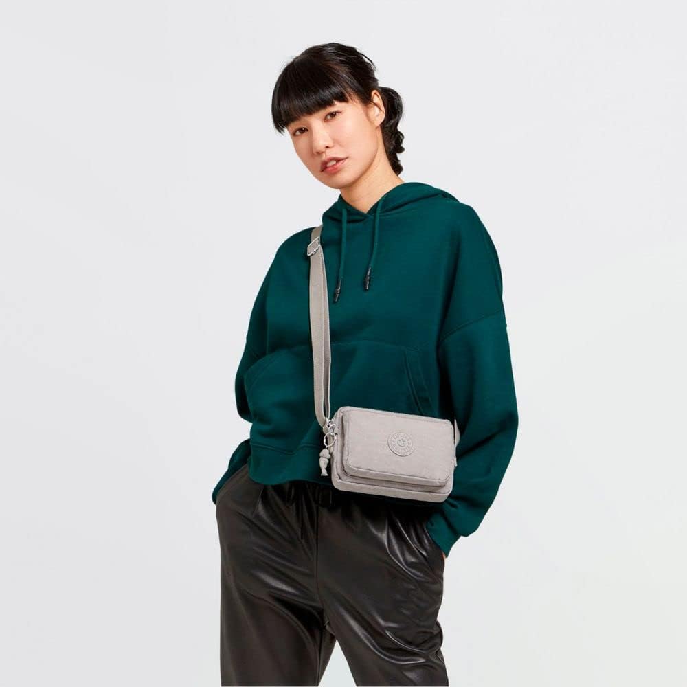 Kipling Damen Abanu Crossbody, Grau Gris, 20x13.5x7.5 cm (B x H x T) Grey Gris, Grey Gris
