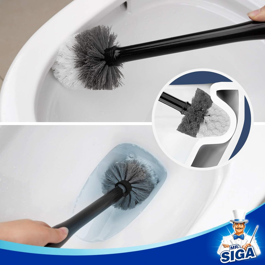 MR.SIGA Toilettenbürste WC Bürste und Halter mit schnell trocken Behälter und festem Griff, Premium