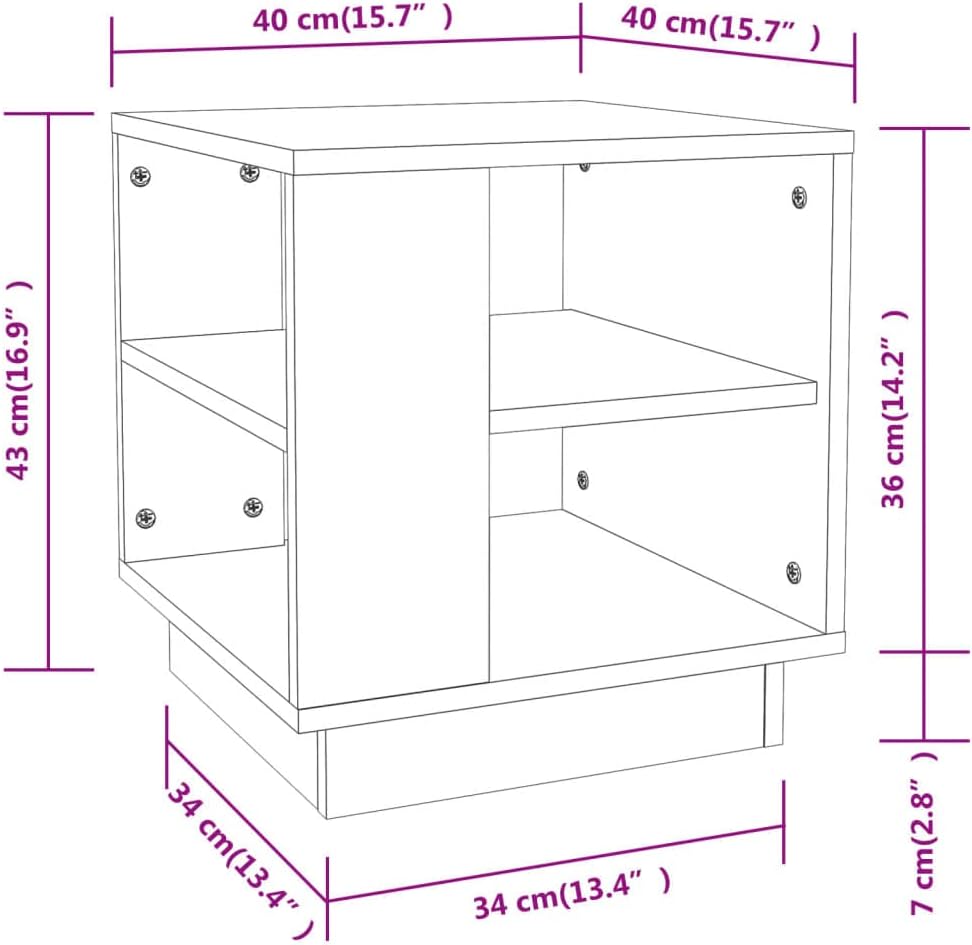 vidaXL Couchtisch mit 2 Ablagen Beistelltisch Wohnzimmertisch Kaffeetisch Sofatisch Teetisch Tisch G
