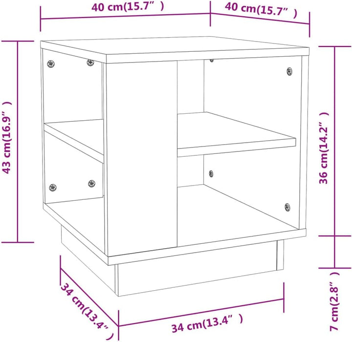 vidaXL Couchtisch mit 2 Ablagen Beistelltisch Wohnzimmertisch Kaffeetisch Sofatisch Teetisch Tisch G