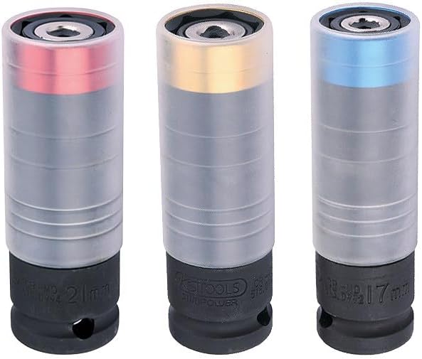 KS Tools 515.0630 1/2" SlimPower Alu-Felgen Kraft-Stecknuss-Satz mit integrierten Magneten, 6-tlg.