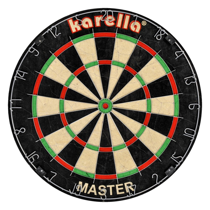 Karella Dartboard Master - hochwertiges Sisal Turnierdartboard, inkl. Wandhalterung und Spielregeln,