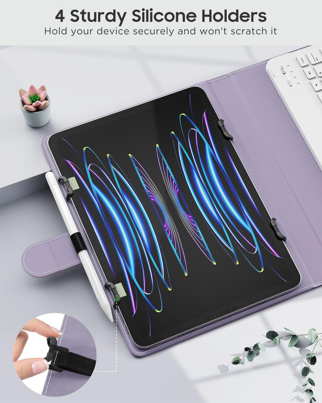 MoKo Universal Tablet Hülle mit QWERTY Tastatur für 9, 9.7, 10.1, 10.2, 10.4, 10.5, 10.9 Zoll Tablet
