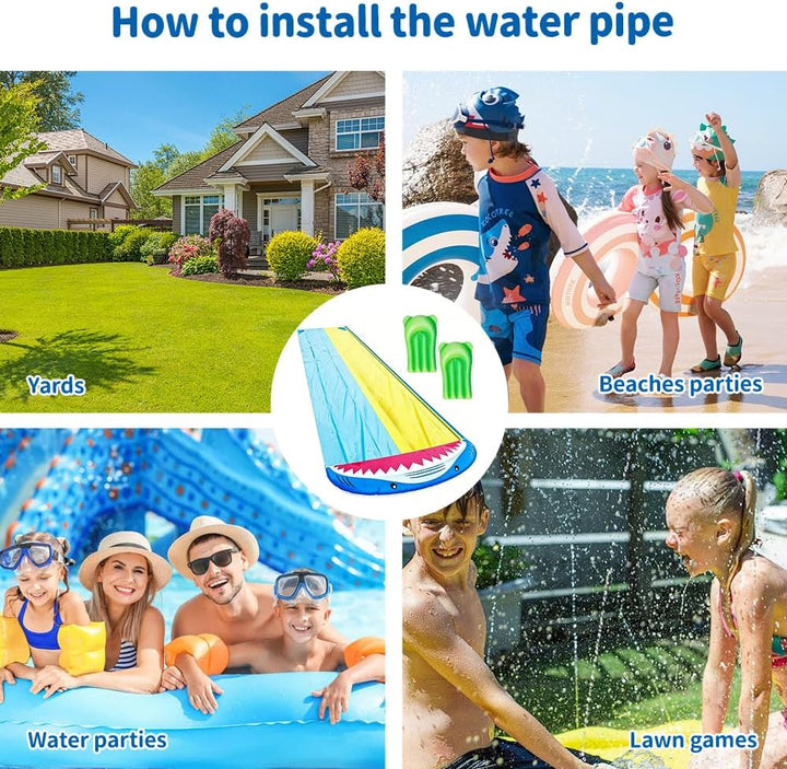 480 x 140 cm Wasserrutsche Garten für Kinder, Wasserrutsche Kinder Draussen, Wasserrutsche Aufblasba