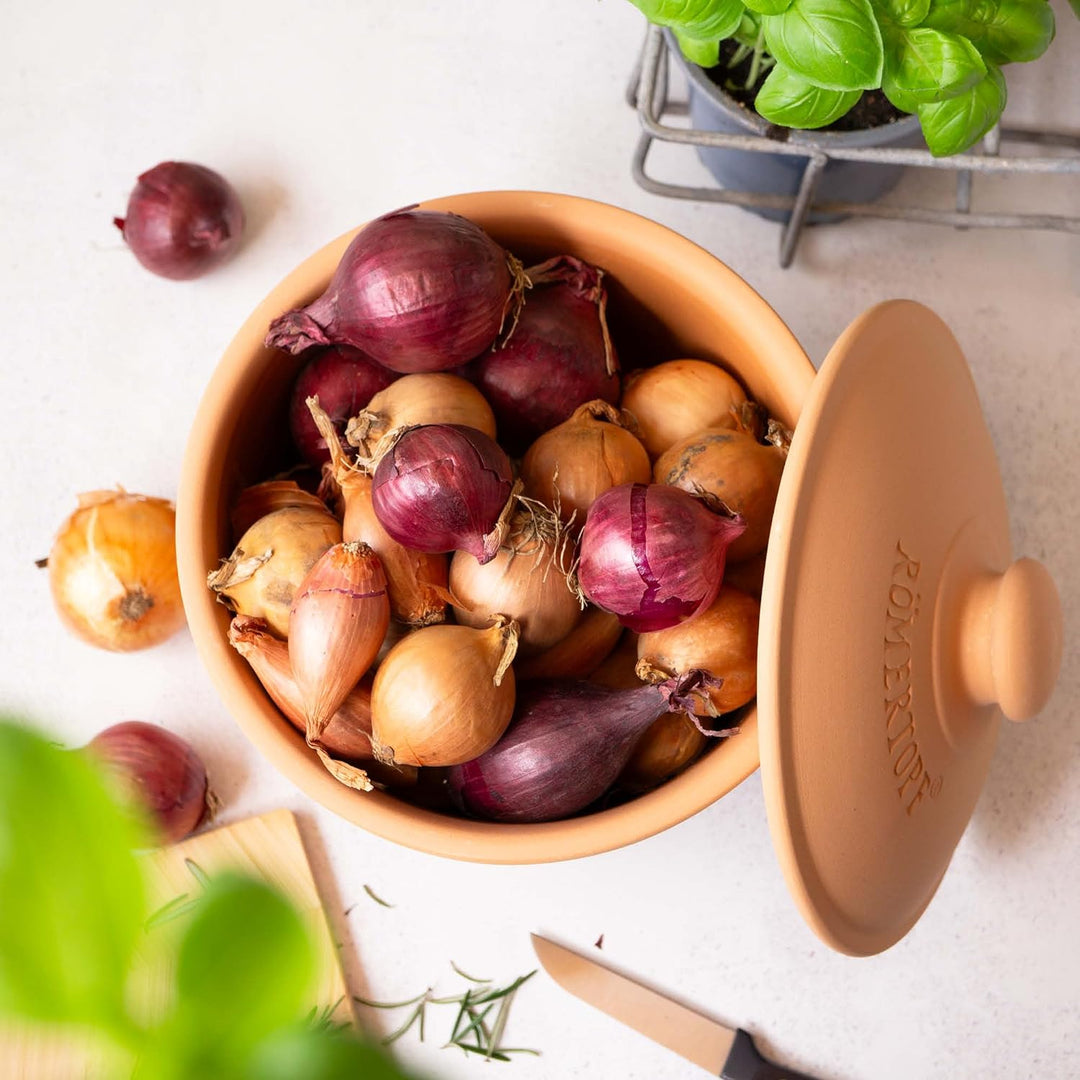 Römertopf Zwiebeltopf aus Naturton Frische-Topf Maxi Keramik Vorratstopf 2,8 Liter 1,9 Kg, 1,9 Kg