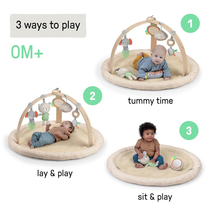 Ingenuity Every Season Plüsch Lammwolle Baby Spielzeug und Spielmatte, atmungsaktiv, Bauchlagematte,