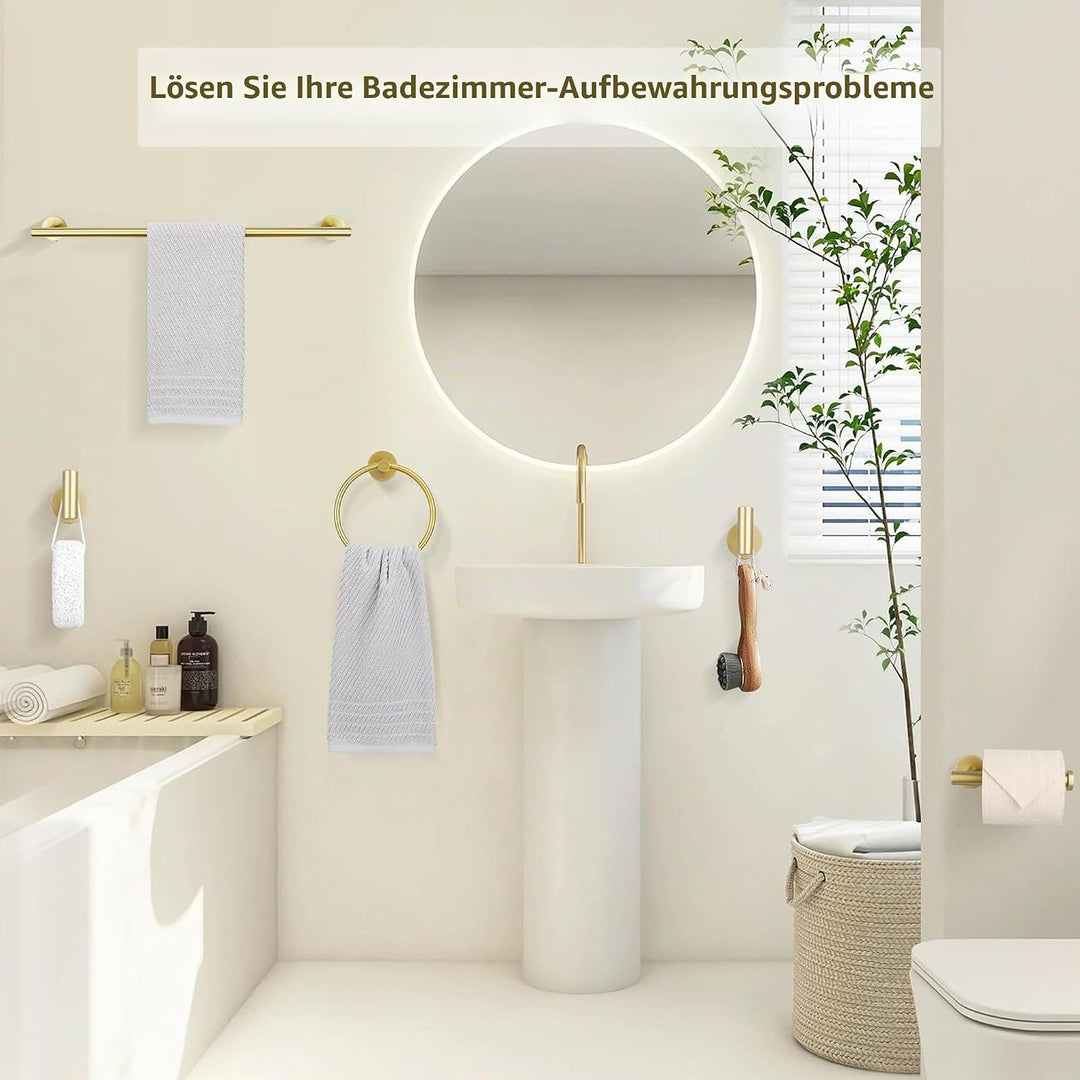 Gold Badezimmer Hardware Set, SUS304 Edelstahl 60 cm Handtuchstange, Toilettenpapierhalter, Handtuch