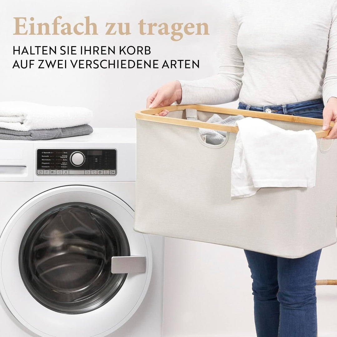 HENNEZ Badezimmerregal 2 Fächer | Bambusregal mit Ablage und 2 Körben | Badregal mit Schubladenboxen