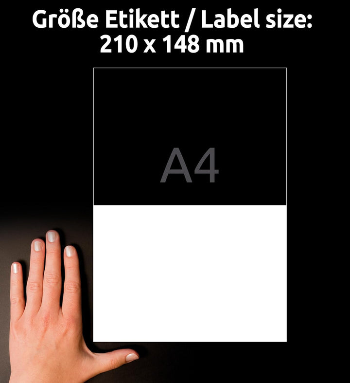 AVERY Zweckform 3655 Universal Etiketten (200 Klebeetiketten, 210x148mm auf A4, bedruckbare Versande