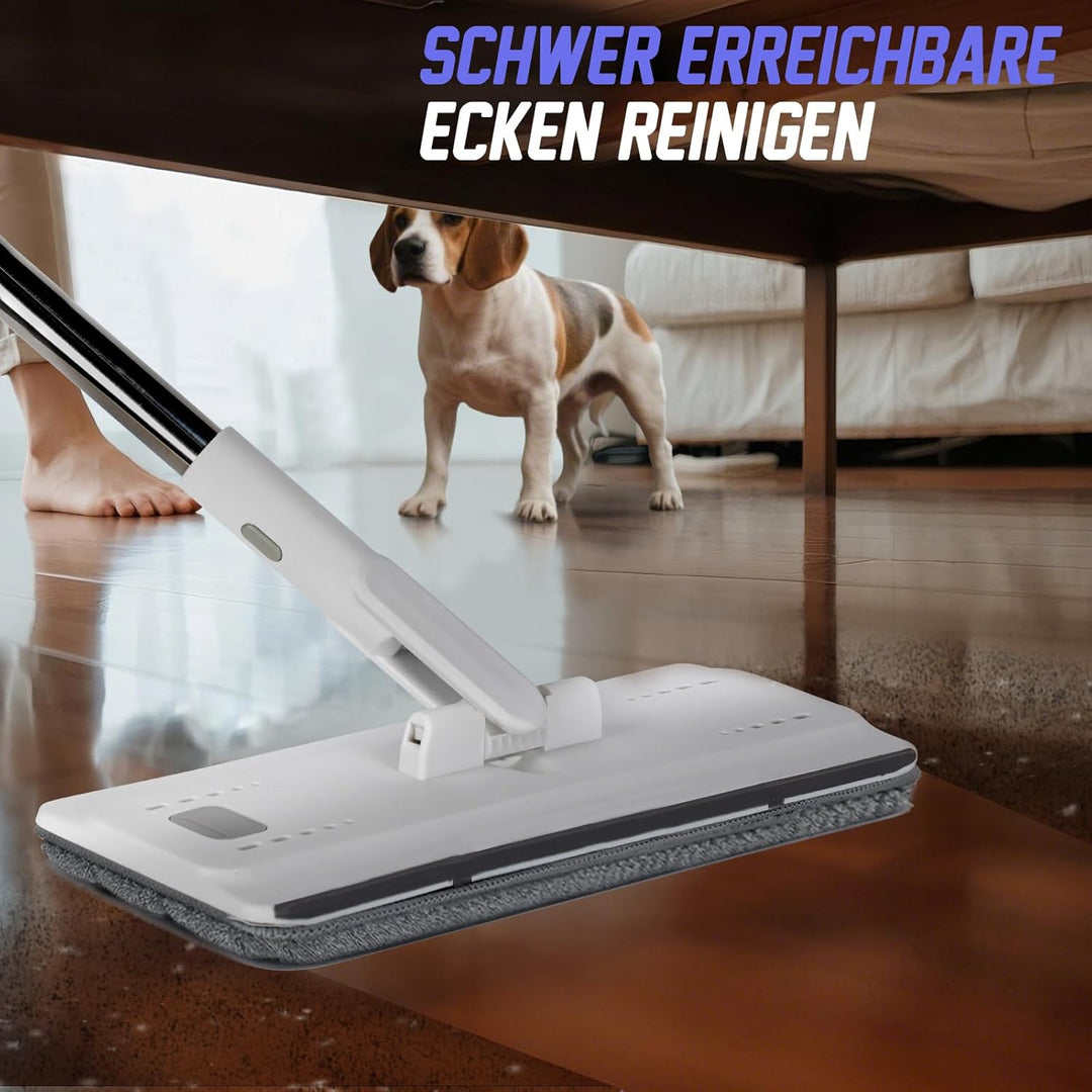 Wischmopp Set mit Eimer,Masthome Putzeimer mit Wischmop und 5 Mikrofaser Moppkopf, Wischmopp Set mit