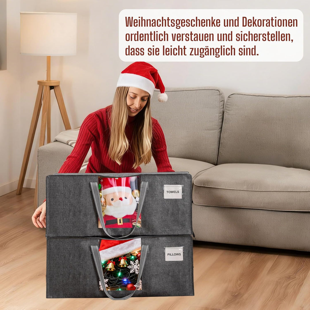 VENO 87 Liter extra grosse Umzugstaschen mit starke Griffe und Reissverschlüsse Faltbare Aufbewahrun