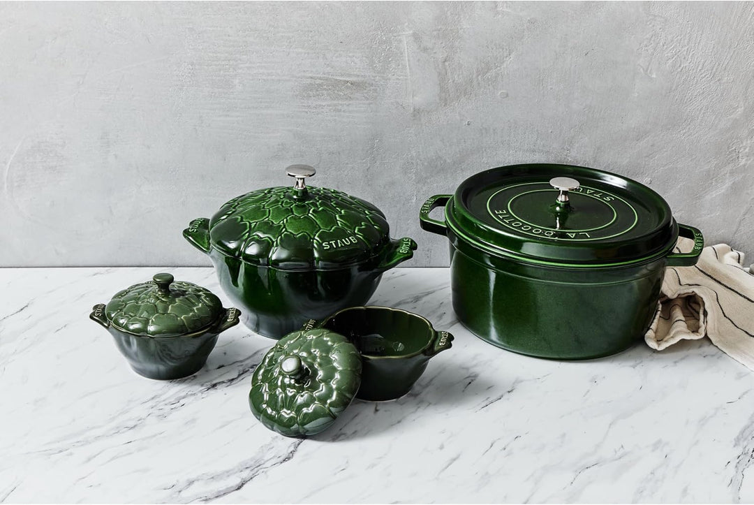 STAUB Gusseisen Bräter/Cocotte, Rund 26 cm, 5 L, Aromaregen Funktion für optimale Befeuchtung, Für a