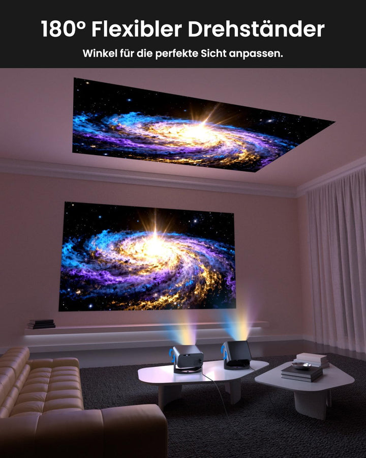 Mini Beamer Unterstützt 4K 1080P, UCOCARE Smart Projector Integrierte APP, Dual-WiFi & Bluetooth Pro
