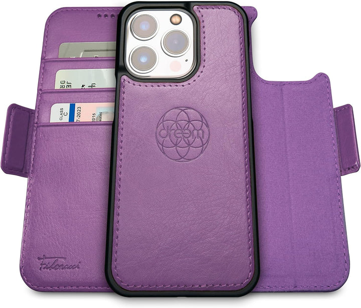 Dreem Fibonacci iPhone 14 Pro Max Brieftaschen-Etui / 2-in-1 stossfestes Etui und abnehmbares Folio