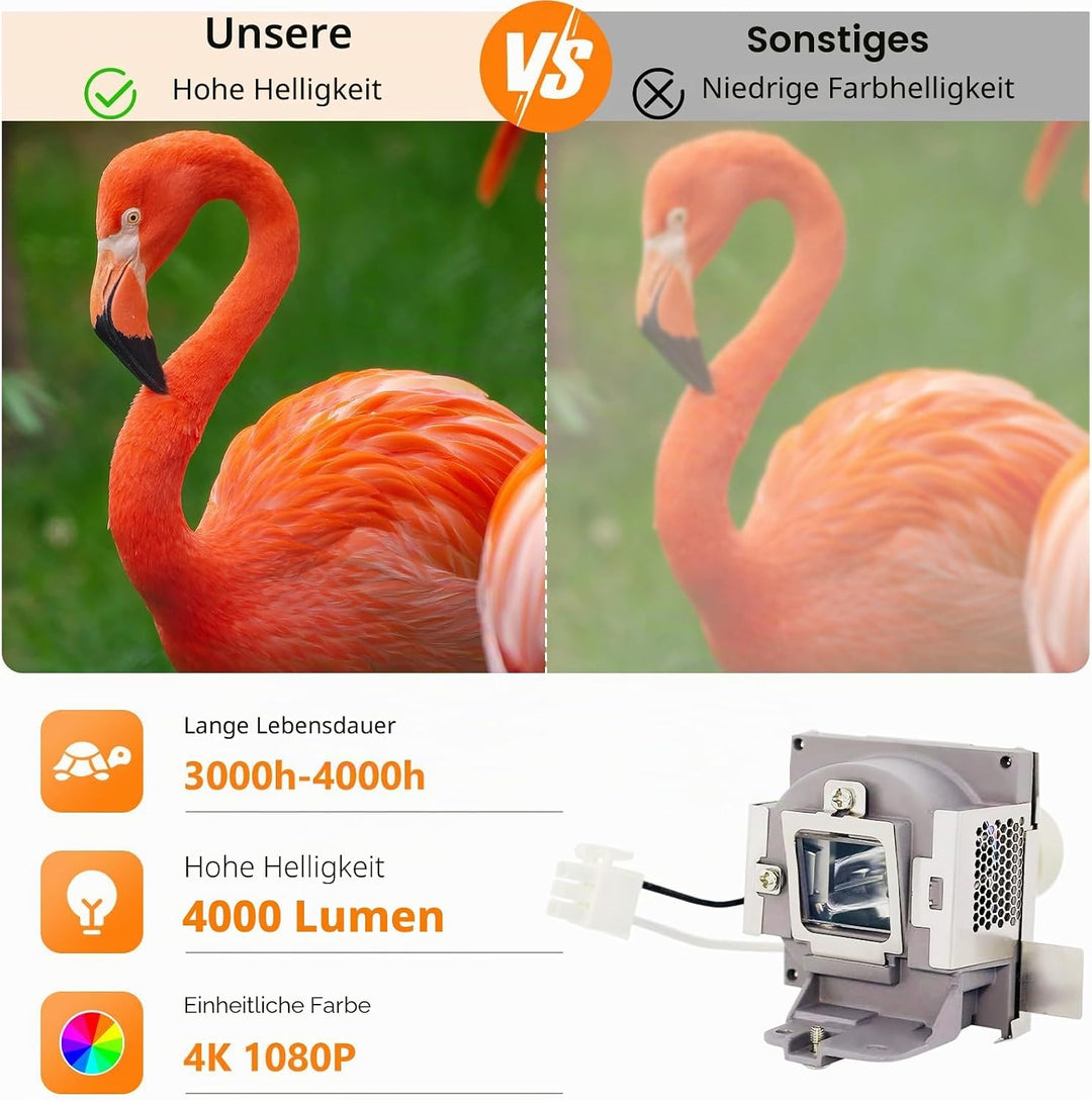 Supermait RLC-100 Ersatz-Projektorlampe mit Gehäuse, kompatibel mit Viewsonic PJD7828HDL / PJD7720HD