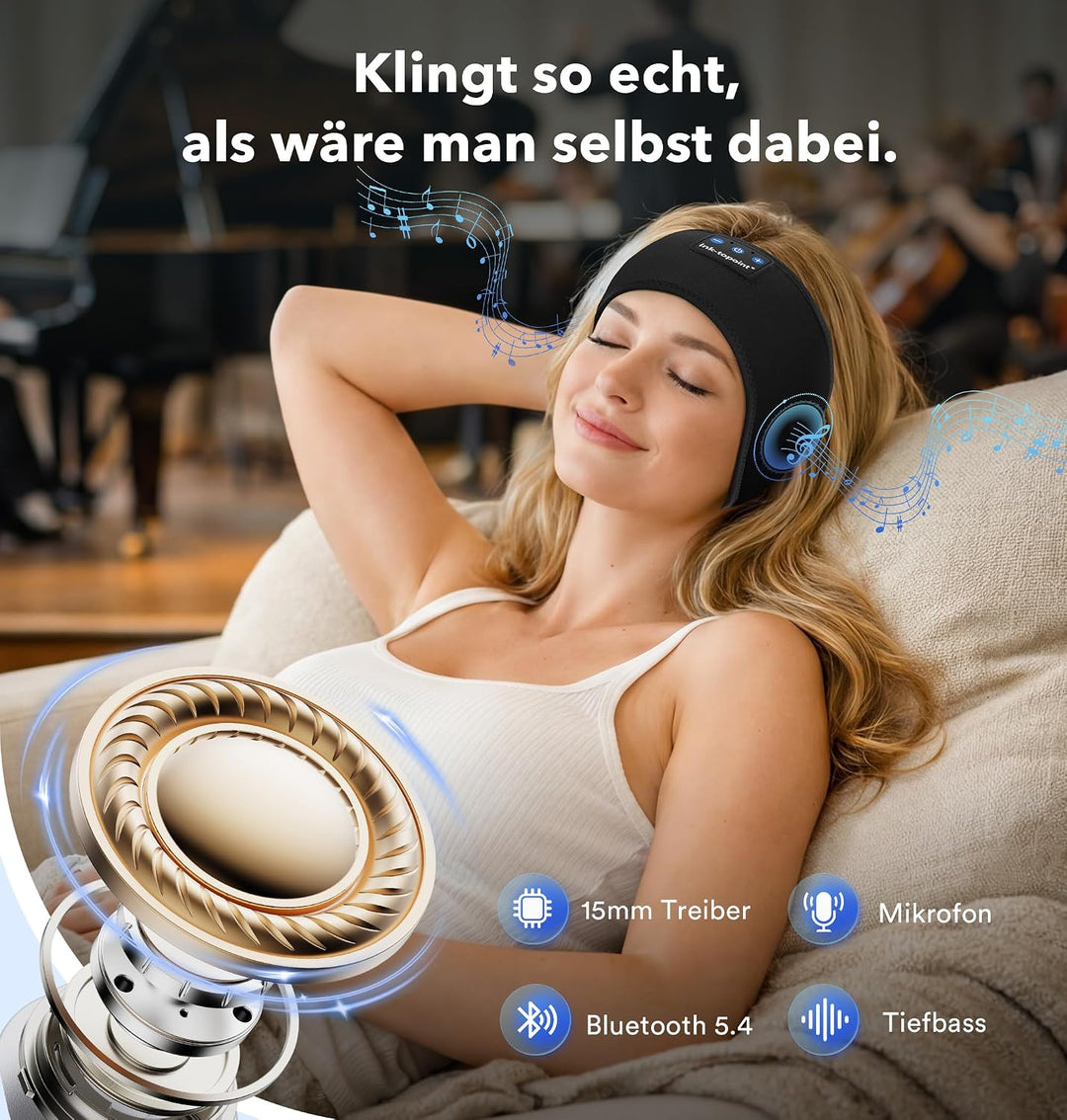 Schlafkopfhörer Bluetooth,Schlaf Kopfhörer Stirnband Bluetooth 5.4 Kopfhörer Geschenk für Männer/Fra